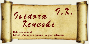 Isidora Keneški vizit kartica